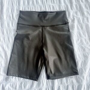 Abercrombie & Fitch Metallic Sheen Biker Shorts Size Small Bike Green Brown